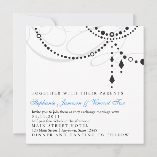 エレガントなシャンデリアの招待状 招待状 (正面)