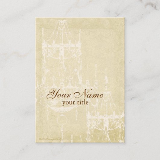 エレガントなシャンデリアの羊皮紙のカスタムな名刺 名刺 (正面)