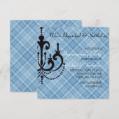 エレガントなシャンデリア新築祝いパーティー招待状 招待状 (正面/裏面)