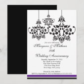 エレガントなシャンデリア ウェディング アニバーサリー インビテーション (正面/裏面)