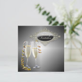 エレガントなシャンパングラス ウェディング招待状 招待状 (スタンド正面)