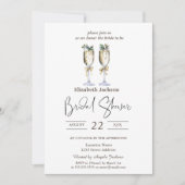 エレガントなシャンパンビーチサマーウェディングシャワー 招待状 (正面)