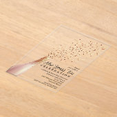 エレガントなシャンパン新年会 アクリル招待状 (レイダウン)