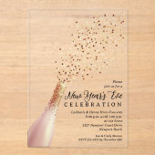 エレガントなシャンパン新年会 アクリル招待状 (正面)