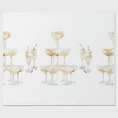 エレガントなシャンパン結婚式ロール ラッピングペーパー (フラット)