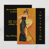 エレガントなシャンパン お祝い 招待状 (正面/裏面)