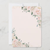 エレガントなシャンパン アイボリー ブラッシュ フローラル ローズ ウェディング 招待状 (裏面)