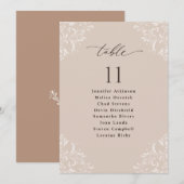 エレガントなシャンパン ウェディング 席次表 サイン カード (正面/裏面)