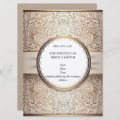 エレガントなシャンパン ウェディング 招待状 (正面/裏面)