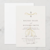 エレガントなシャンパン・トーストの結婚式招待状 招待状 (正面/裏面)