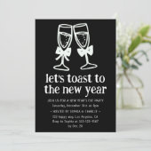 エレガントなシャンパン トースト 新年のお祝いパーティー 招待状 (スタンド正面)