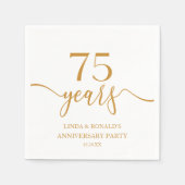 エレガントなシャンパン 75周年 結婚記念日 スタンダードカクテルナプキン (正面)