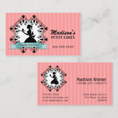 エレガントなシルエットのカップケーキ 名刺 (正面/裏面)