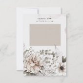エレガントなシルバーとソフトピンクの花のフォトサンクスカード サンキューカード (正面)