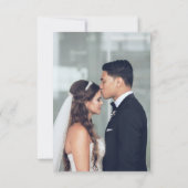 エレガントなシルバーとソフトピンクの花のフォトサンクスカード サンキューカード (裏面)