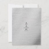 エレガントなシルバーとフォレストグリーンのグリッターが滴るウェディング 招待状 (裏面)