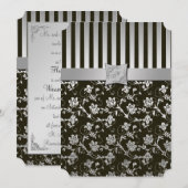 エレガントなシルバーとブラックの招待状 招待状 (正面/裏面)