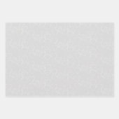 エレガントなシルバーとホワイトのハートチャーム デコレーション ラッピングペーパーシート (正面3)