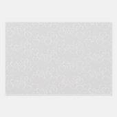 エレガントなシルバーとホワイトのハートチャーム デコレーション ラッピングペーパーシート (正面2)