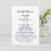 エレガントなシルバーのウェディングドレス ブライズシャワー 招待状 (スタンド正面)