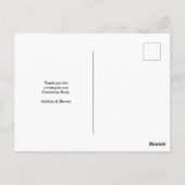 エレガントなシルバーのクリスマスボール お礼 ポストカード (裏面)