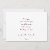 エレガントなシルバーのクリスマスボール - ボケライト シーズンカード (裏面)