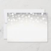 エレガントなシルバーのグリッター 結婚式 お礼の手紙 ノートカード (裏面)