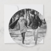 エレガントなシルバーのグリーティングスタイポグラフィオーナメントフォト シーズンカード (裏面)