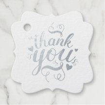 エレガントなシルバーの感謝の箔タグ