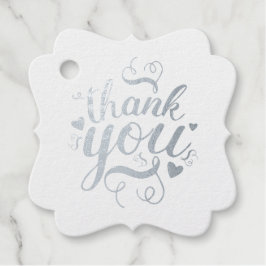 エレガントなシルバーの感謝の箔タグ フェイバータグ