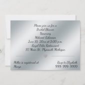 エレガントなシルバーの結婚前お茶会招待状 招待状 (裏面)