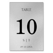 エレガントなシルバーの結婚式テーブルナンバー テーブルナンバー (裏面)