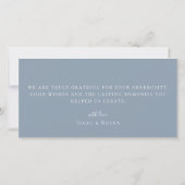 エレガントなシルバーの結婚式写真感謝カード サンキューカード (裏面)