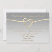 エレガントなシルバーの結婚式 招待状 (正面)