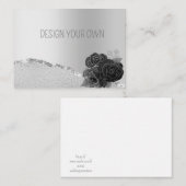 エレガントなシルバーの花柄 オリジナルデザインのカード ノートカード (正面/裏面)