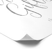 エレガントなシルバーカリグラフィーカードとギフトサイン ポスター (角)