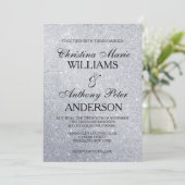 エレガントなシルバーグリッターの結婚式招待状 招待状 (スタンド正面)