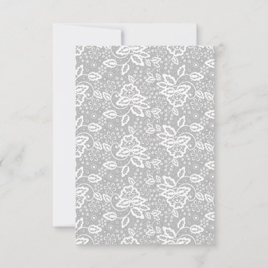 エレガントなシルバーグレーとホワイトのレースの招待状 招待状 (裏面)