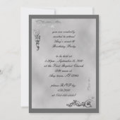 エレガントなシルバースクロール アートデコ 招待状 (正面)