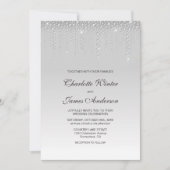 エレガントなシルバーダイヤモンドのウェディング 招待状 (正面)