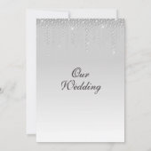 エレガントなシルバーダイヤモンドのウェディング 招待状 (裏面)