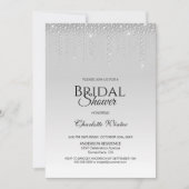 エレガントなシルバーダイヤモンドの結婚前お披露目招待状 招待状 (正面)