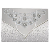 エレガントなシルバーダイヤモンドプリンセスのウェディングギフト ラージペーパーバッグ (裏面)