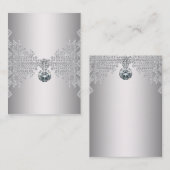 エレガントなシルバーダイヤモンド名刺テンプレート 名刺 (正面/裏面)