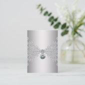 エレガントなシルバーダイヤモンド名刺テンプレート 名刺 (スタンド正面)