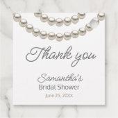 エレガントなシルバーパール ブライダルシャワーフェイバータグ フェイバータグ (裏面)