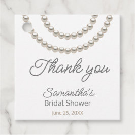エレガントなシルバーパール ブライダルシャワー フェイバータグ