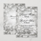 エレガントなシルバーボケージュの結婚式招待状 招待状 (正面/裏面)