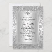 エレガントなシルバーローズの写真 25周年記念招待状 招待状 (裏面)