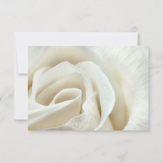 エレガントなシルバー アイボリー パール ローズ ウェディング RSVP カード (裏面)